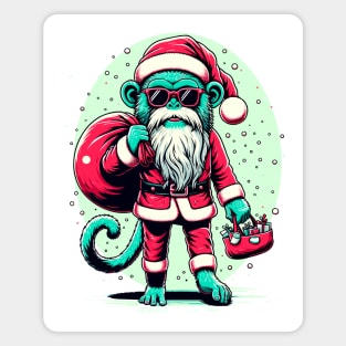 Jolly Japes: Santa Monkey's New Year Fiesta Magnet